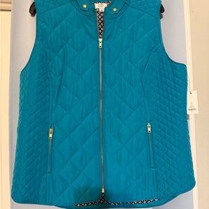 Crown & Ivy Turquoise Quilted Vest